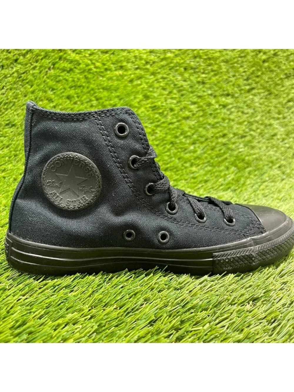 Converse Chuck Taylor All Star Hi GS Boys Size 1Y Black Athletic Shoes Sneakers